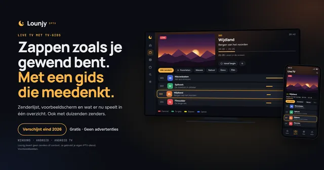 De tv-gids van Lounjy met voorbeeldzenders, downloaden als JPG